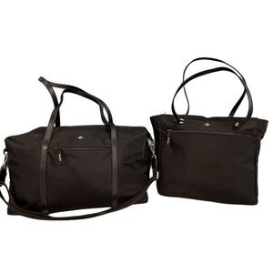 Kate Spade Black Jae Weekender Bag & Tote Set